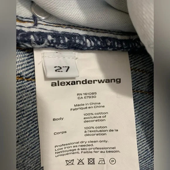 New Alexander Wang MINI SKIRT PRESTYLE DIAMANTE CHARM Sz 27 - Picture 5 of 6